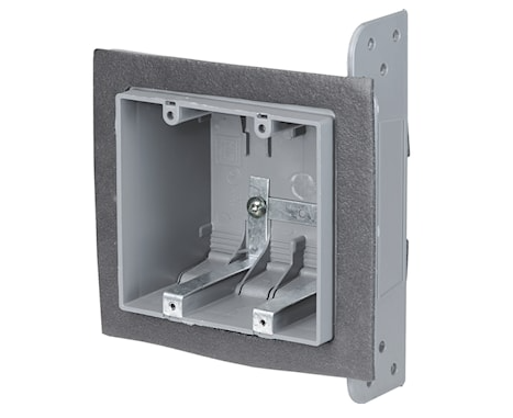ABB 2-FWSW Carlon® Device Box 2 Gangs 4-Inlet, Rectangular, Airtight Flush, Screw, Gray