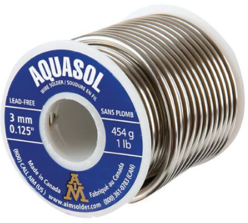 Aquasol SOLLF500 5167 Lead-Free Copper/Antimony Wire Solder, 454 g Spool