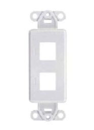 Belden AX106573-EW KeyConnect Deco Adapter, 2-Port, Electric White, Flush Mount