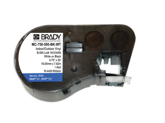 Brady MC-750-595-BK-WT B-595 Indoor/Outdoor Grade Facility & Safety Labels, White (Minimum Order: 2)