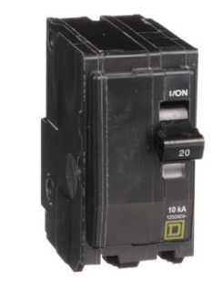 Square D QO220CP Molded Case Circuit Breakers Plug-In, 20 Amp, 2 Pole, 240 Volt