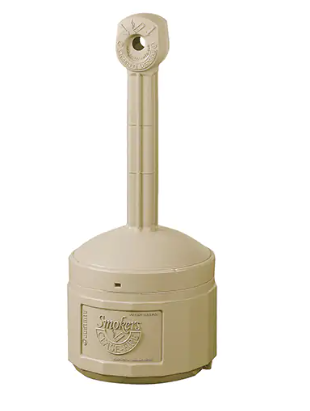 Justrite 26800B Smoker’s Cease-Fire® Cigarette Butt Receptacle, Free-Standing, Plastic, 4 US gal. Capacity, 38-1/2" Heigh