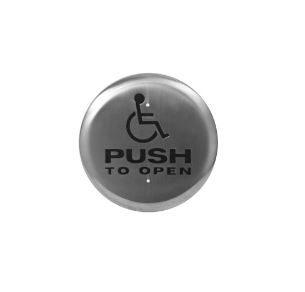 Camden Door Control CM-60/4 Door Activation Device Push Plate Switch, Round, SPDT, Momentary, 1 or 2-Gang, 12/24 Volt AC/DC, Blue Wheelchair, Push To Open