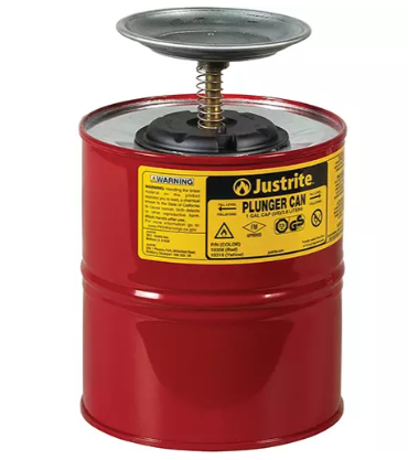 Justrite 10308 Plunger Cans, 1 US gal. Capacity