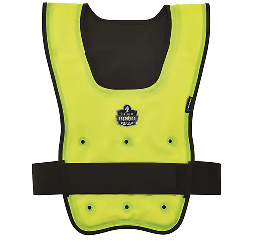 Ergodyne Chill-Its® 6687 Economy Dry Evaporative Cooling Vest, Large/X-Large, High Visibility Lime-Yellow