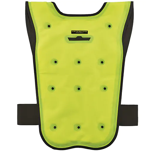 Ergodyne Chill-Its® 6687 Economy Dry Evaporative Cooling Vest, Large/X-Large, High Visibility Lime-Yellow