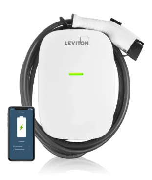 Leviton EV32W Electric Vehicle EV Charger 32A Level 2, RFID, WiFi Connected