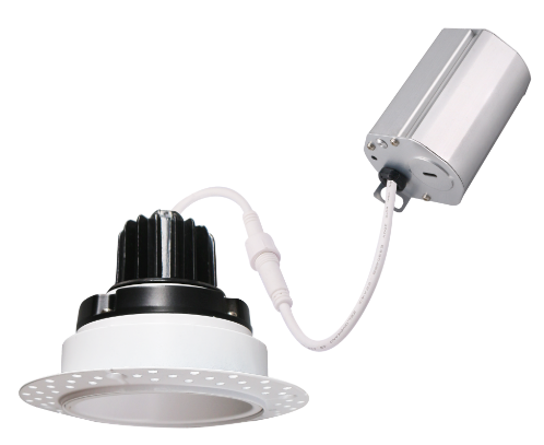 2'' Trimless LED Gimbal, 8W, Triac Dimming, 600L, 5 CCT Switchable, 120V, Wet Location, Round, White