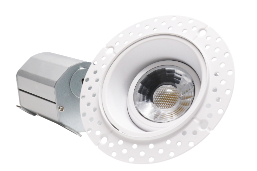 2'' Trimless LED Gimbal, 8W, Triac Dimming, 600L, 5 CCT Switchable, 120V, Wet Location, Round, White