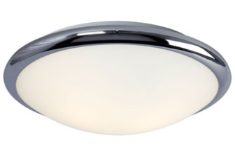 Galaxy 612392CH 12" Flush Mount Ceiling Fixture - Chrome With Satin White Glass (Minimum Order: 2)