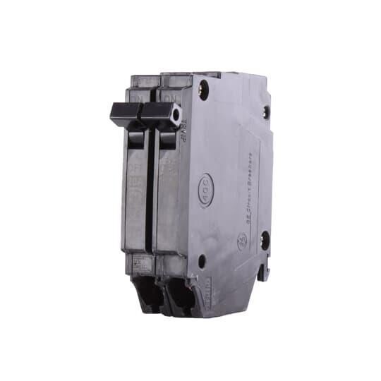 GE Q-Line THQP220 Type THQP Compact Molded Case Circuit Breaker, 240 VAC, 20 A, 10 kA Interrupt, 2 Poles, LI/Non-Interchangeable Thermal Magnetic Trip