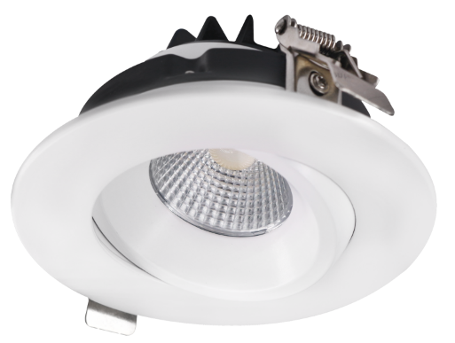 4'' Recessed Gimbal Downlight, 12W, 800L, Pre-select 5 CCT, Triac Dimming, 120V, White, Round, Wet Location
