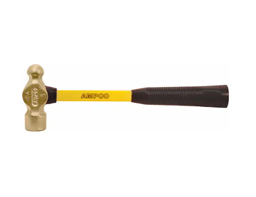 Ampco H-2FG Ball Pein Hammer, 1 lbs. Head Weight, 14" L