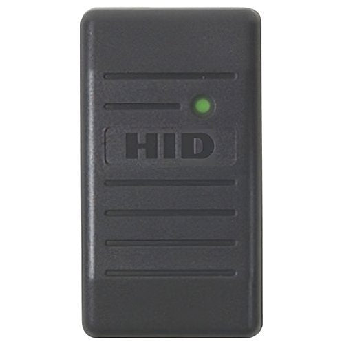 HID 6005BGB00 ProxPoint Plus Proximity Reader With Wiegand Output, Pigtail, Beep On, LED Normally Red, Reader Flashes Green On Tag Read, Classic Charcoal Gray