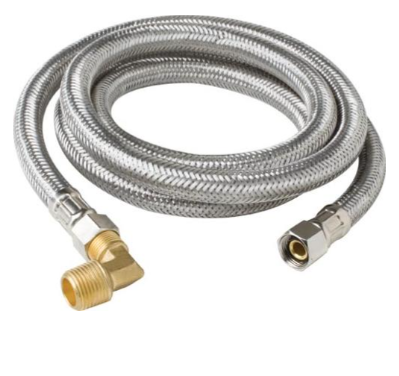 5' Stainless Steel Dishwasher Hose, 3/8" Female Compression Thread x 3/8" Female Compression Thread