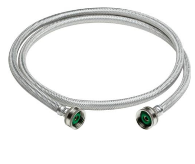 5' Stainless Steel Washing Machine Hose, 3/4" Hose x 3/4" Hose Fitting