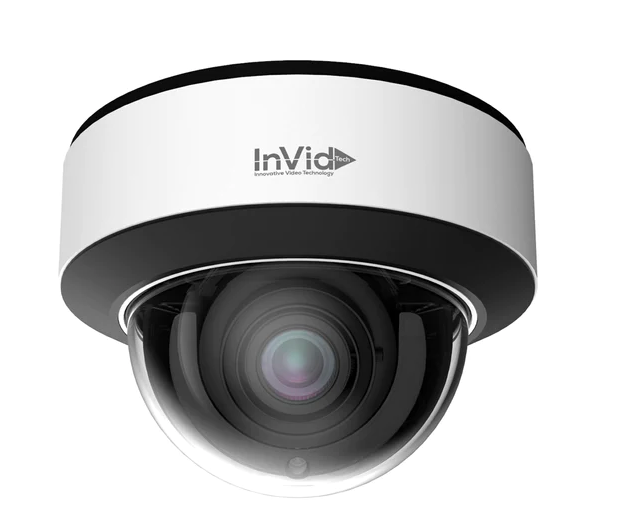InVid Tech PAR-P5DRIR28NH-AI 5 Megapixel IP Plug & Play Outdoor Dome Fixed Lens, 98’ IR Range, 12vdc/PoE, SD Card Slot