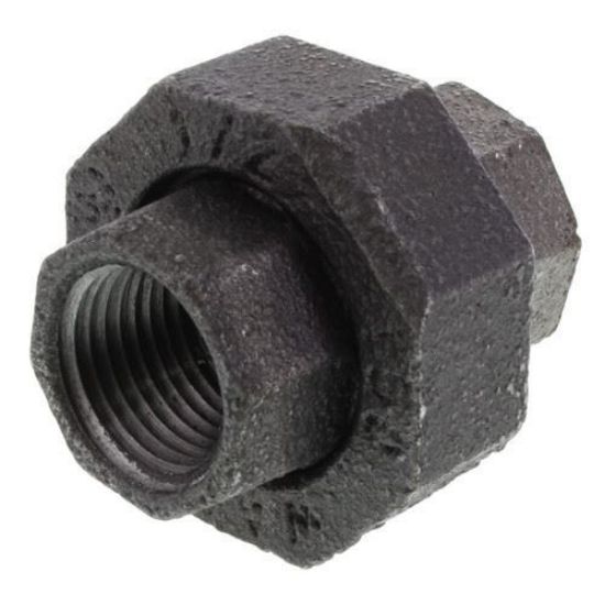1/2 Inch Ground Joint Black Malleable Iron Union