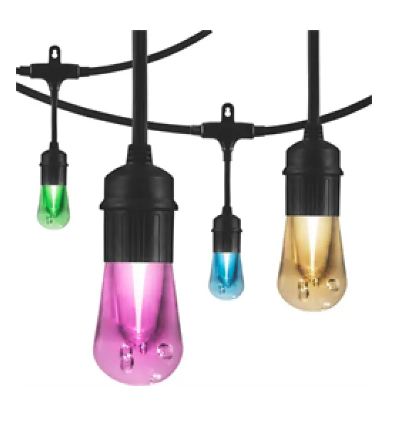 Enbrighten 37790 Seasons Colour Changing Vintage LED Cafe Patio Lights 48ft