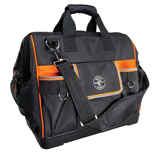 Klein Tools 55469 Tradesman Pro™ Wide-Open Tool Bag, Ballistic Nylon, 42 Pockets, Black