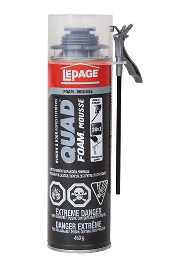 Lepage 1880791 Quad Foam Window & Door Installation Foam, Aerosol Can, Tan