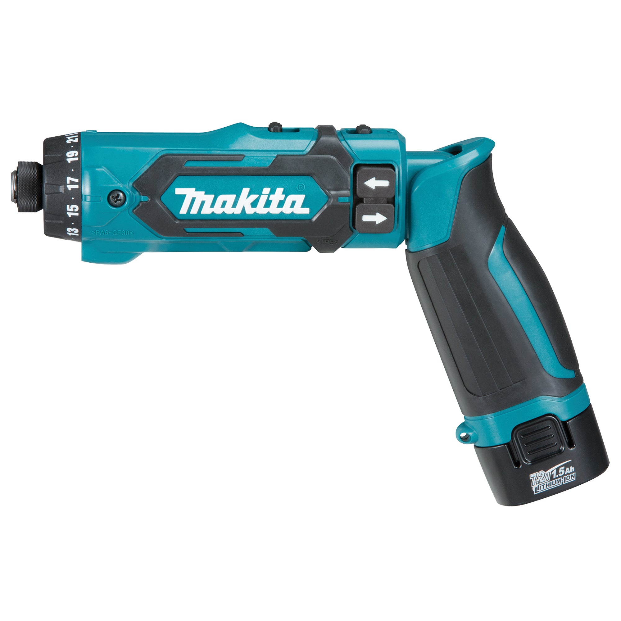 Makita DF012DSE Cordless Drill/Driver Kit, Lithium-Ion, 7.2 V, 1/4" Chuck, 71 in-lbs Torque