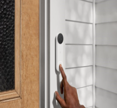 Google Nest GA1318-CA Battery Powered Video Doorbell, White