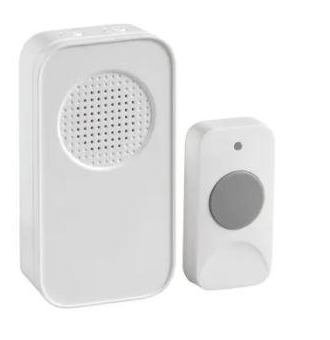 Newhouse Hardware WCMB Wireless Door Chime With Push Button, 300 Feet Operating Range, White