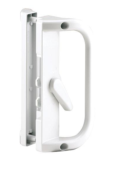 Sliding Patio Door Handle, White, Surface Mount, Hook Style Latch