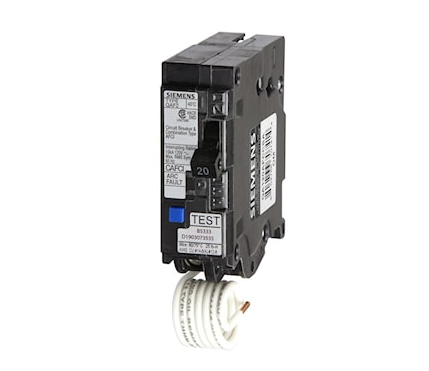 Siemens US2:QA120AFCCSA Arc Fault Circuit Breaker QAF2, Combination 20A, 1P, Plug-in