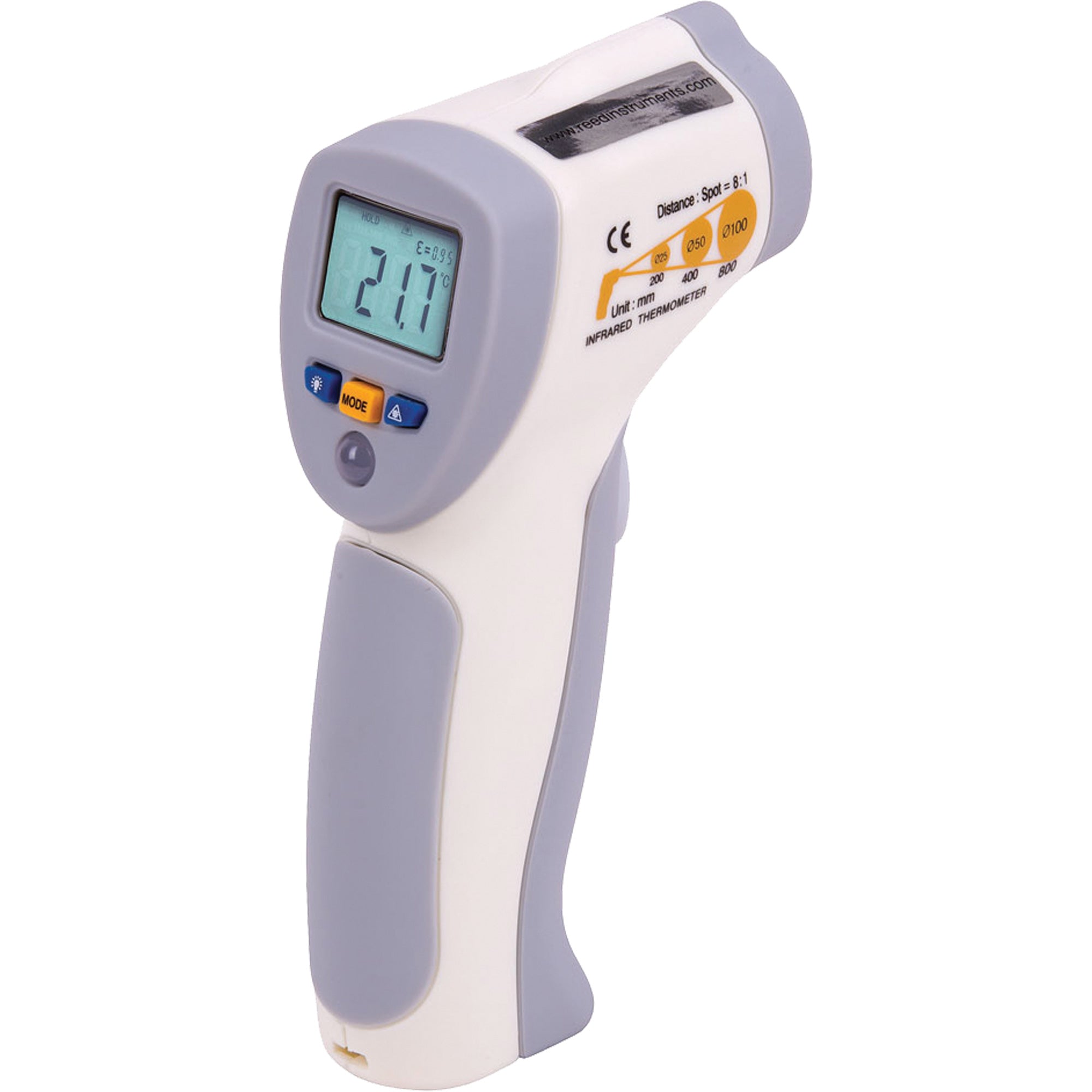 Reed Instruments FS-200 Food Service Infrared Thermometer, -4°- 392° F ( -20° - 200° C )/-58°- 4° F ( -50° - -20° C ), 8:1, Fixed Emmissivity