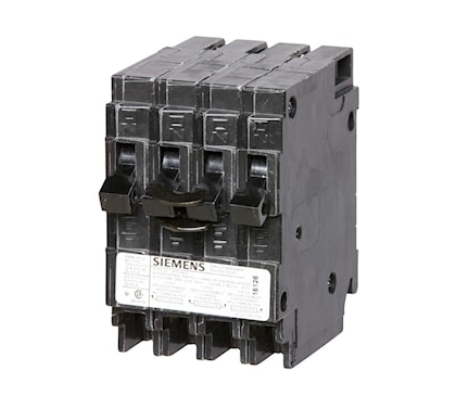 Siemens Q21530CTNC 15/30/15 Amp 240V 2 Pole Push-On Quad Breaker