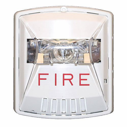 Wheelock STW Exceder Strobe, Xenon, Wall, FIRE Lettering, Clear Lens, Indoor, White