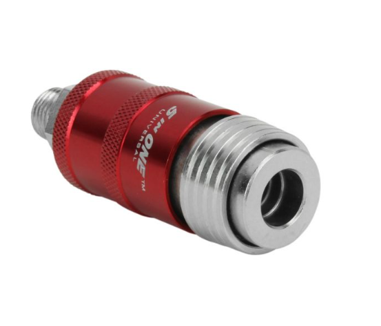 Milton® 5 In ONE™ Universal Safety Exhaust Quick-Connect Industrial Coupler, 1/4" Male NPT (Minimum Order: 2)