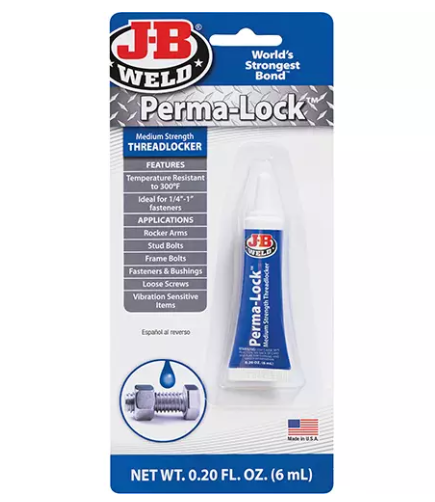 J-B Weld 24206CAN Perma-Lock Threadlocker, Blue, Medium, 6 ml, Tube (Minimum Order: 8)