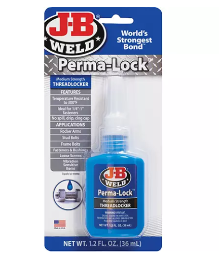 J-B Weld 24236CAN Perma-Lock Threadlocker, Blue, Medium, 36 ml, Bottle (Minimum Order: 3)