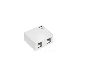 Leviton 41089-2WP Surface-Mount QuickPort Box, Plenum Rated, 2-Port, White