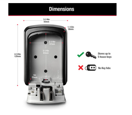 Master Lock 5401D Combination Lock Box, Numeric, Wall Mount, Key Storage