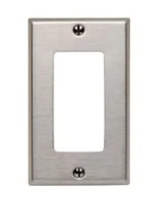 Leviton 84401-40 1-Gang Decora/GFCI Device Decora Wallplate/Faceplate, Standard Size, 302 Stainless Steel, Device Mount, Brushed Finish