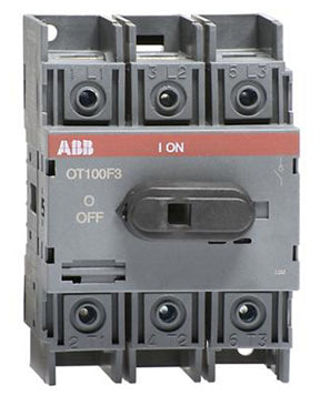 ABB OT100F3 Disconnect, 3 Pole, Non-Fused, 100A, 50HP/600V, Main, Use 6mm Shaft