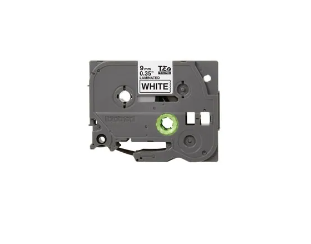 Brother TZE221 Black On White 9 mm Wide Laminated Tape For P-touch, 8 m Long