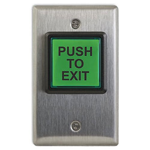 Camden CM-30E Economy Push Button To Exit 12-28V LED Illuminated Switch, Green