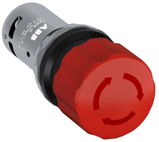 ABB CE3T-10R-01 E Stop Push Button 30mm Twist Rel Non Illum Red 1NC