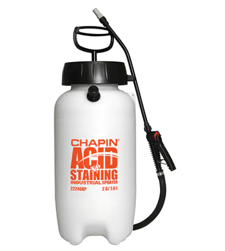 Chapin 22240XP Industrial Acid Staining Sprayers, 2 Gal. (7.6 L), Plastic, 12" Wand