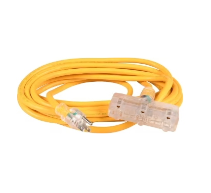 25 ft 12/3 Triple-Outlet Contractor-Grade Extension Cord