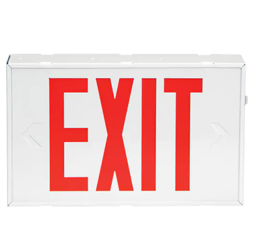 Exit Sign, LED, Battery Operated/Hardwired, 12-1/5" L x 7-1/2" W, English (Min Ord: 2)