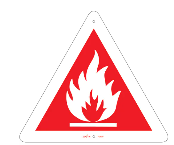 Flammable CSA Safety Sign, 12" x 12", Plastic, Pictogram (Min Ord: 4)
