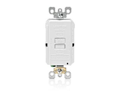 Leviton GFRBF-W Smart-Lock Pro GFCI Duplex Receptacle With Function Lighting 20 A, 5-20R White