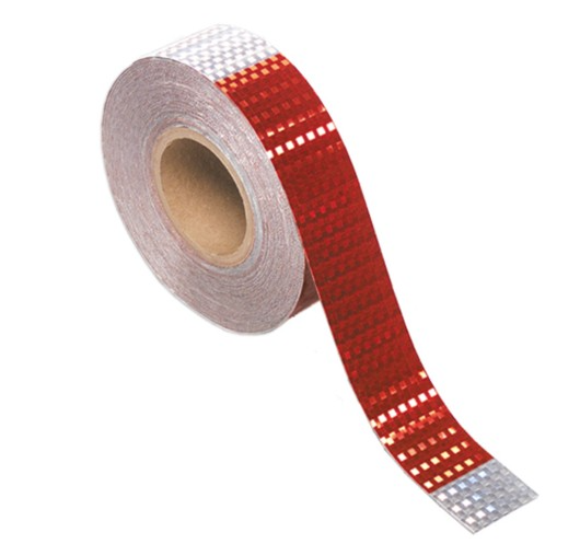 Grote 41160 Reflective Conspicuity Tape 2in x 150ft Roll, 7 in. Silver x 11 in. Red