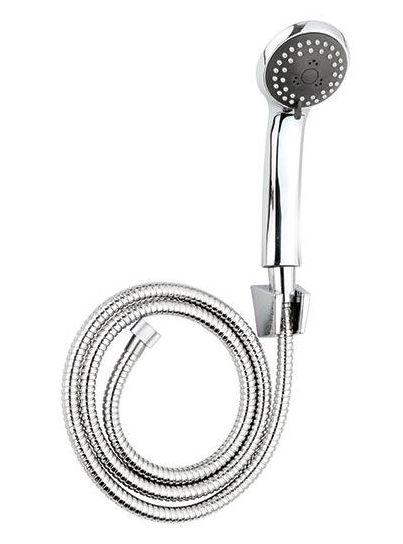ABS Handheld Shower Head, Chrome Finish, 59" Flexible Stainless Steel Hose With Double Lock